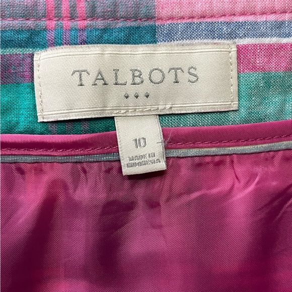 Talbots light plaid skirt, Size 10 - Picture 4 of 7